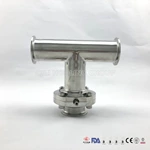 Sanitary Stainless Steel Tee Type Three Way Butterfly Valve with Handle Connect